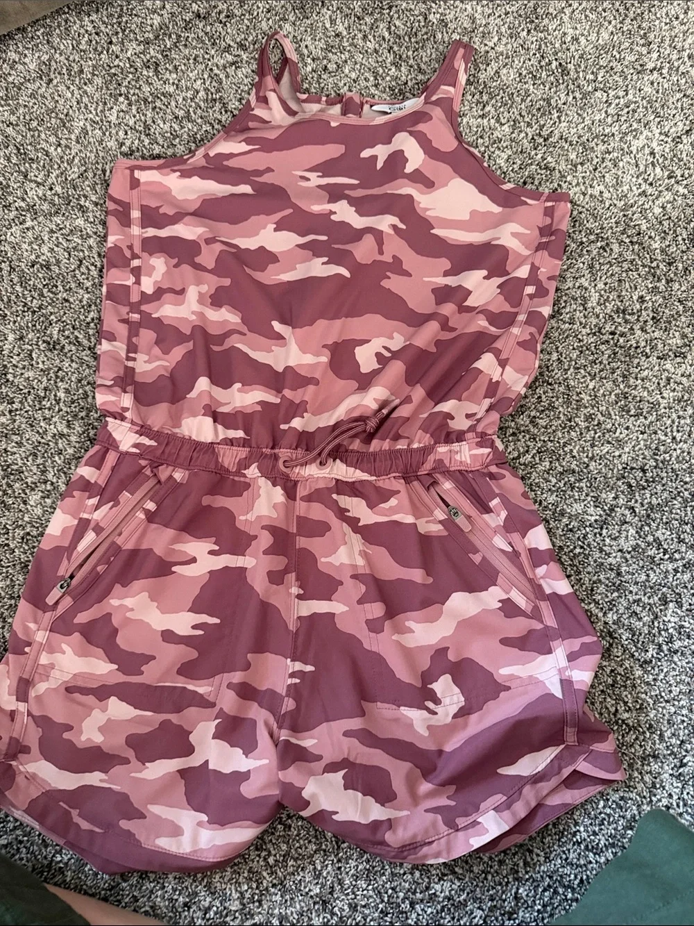 Athleta girl mauve pink camo romper size girls XXL/16